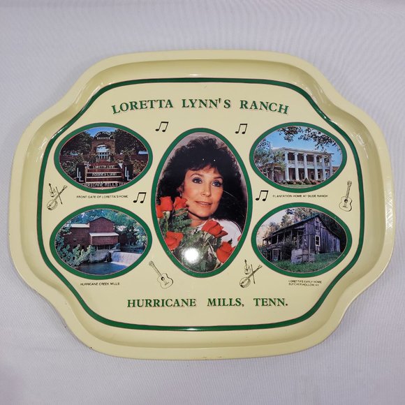 Loretta Lynn's Ranch 16" Serving Tray Vintage Tin Metal Bar Hurricane Mills - Picture 1 of 2